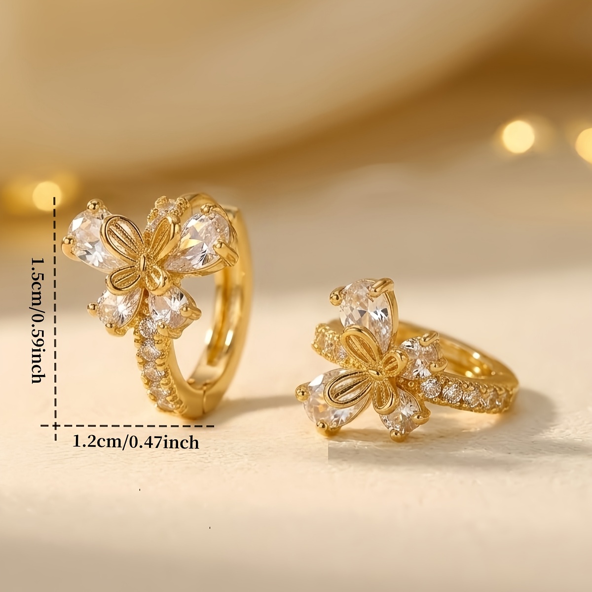 Elegant Double-Layered Butterfly Copper Hoop Earrings, Luxurious